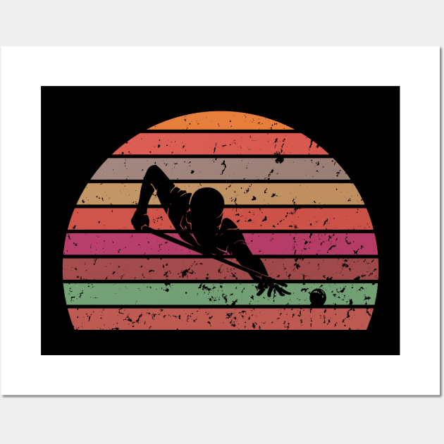 Billiards - vintage sunset design Wall Art by BB Funny Store